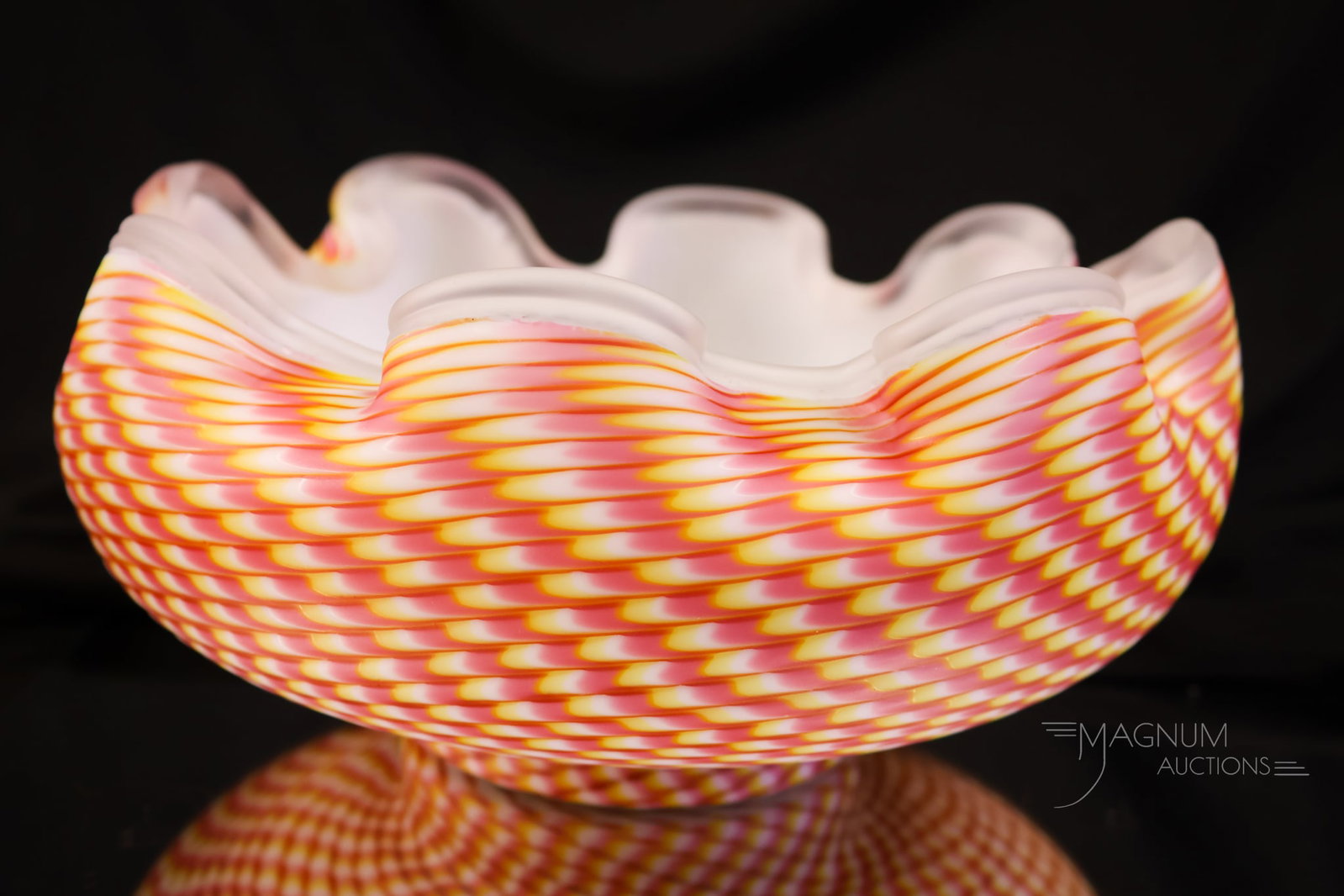 Welz Victorian Rainbow Art Glass Brides Bowl (1 of 4)
