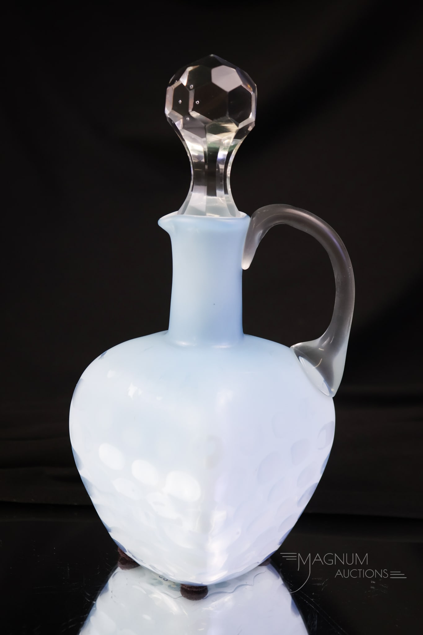Rare Square Victorian Mother of Pearl Satin Glass Cruet (1 of 7)