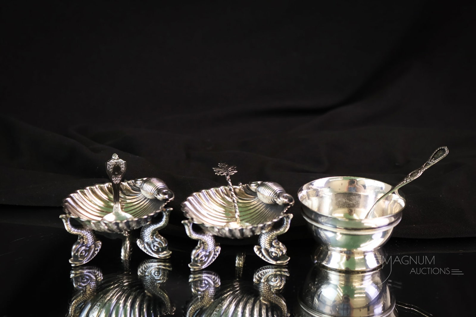 3 pc Lot hallmarked Sterling Open Salts (1 of 8)