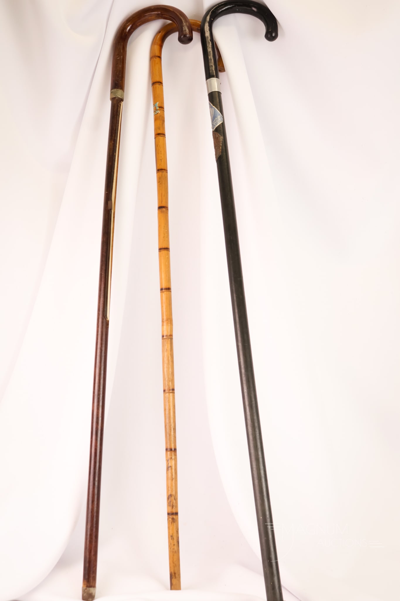 3 pc Lot 1933 & 1939 World's Fair Canes w/ Pull-out Mecahnical Map (1 of 14)