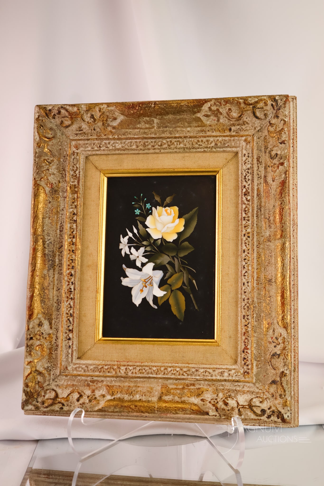 19th Century Italian Pietra Dura Framed Plaque (1 of 5)