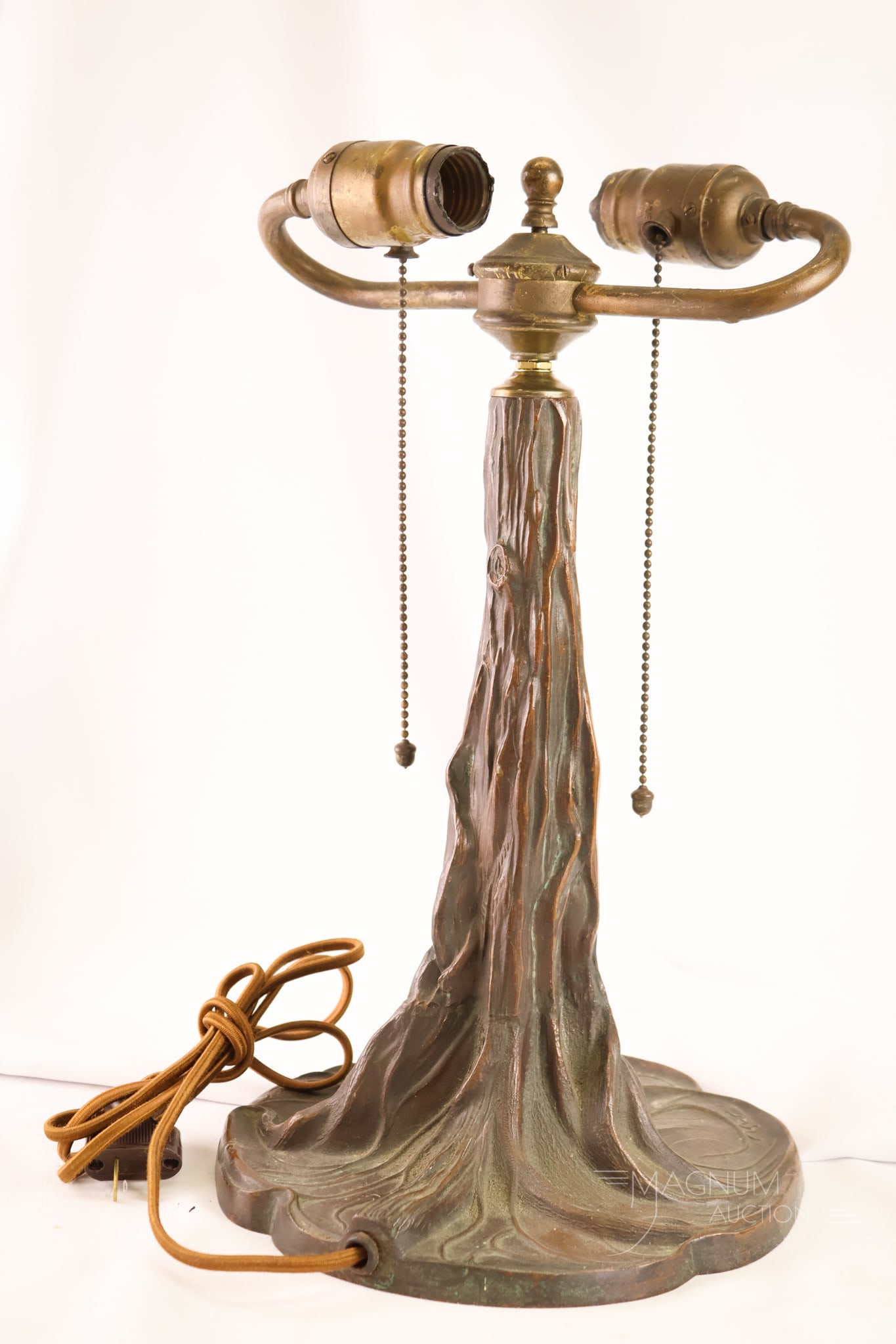 Antique Pairpoint Figural Tree Trunk Lamp Base - 6
