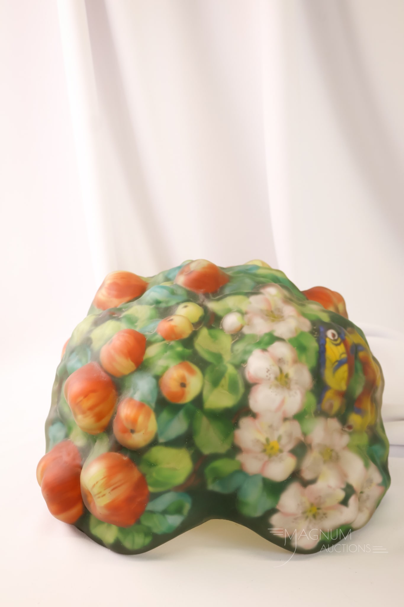 Pairpoint Reverse Painted Puffy Apple Tree lamp - 10