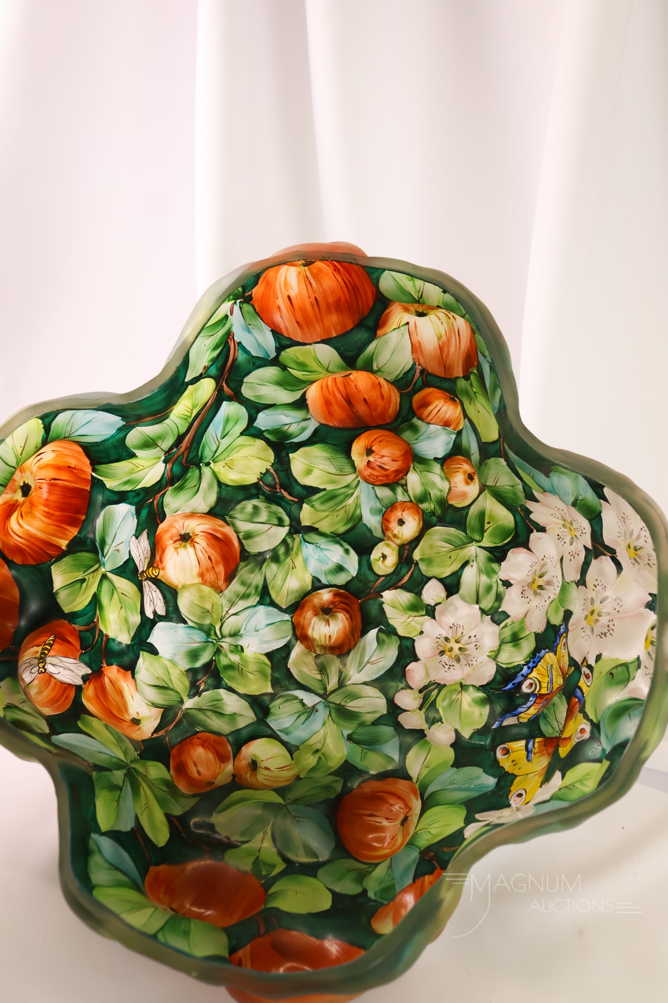 Pairpoint Reverse Painted Puffy Apple Tree lamp - 13