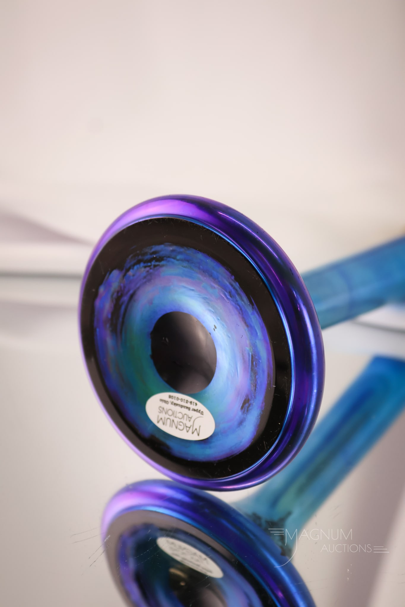 Steuben Devilbiss Blue Aurene with Cutting Perfume Atomizer - 4