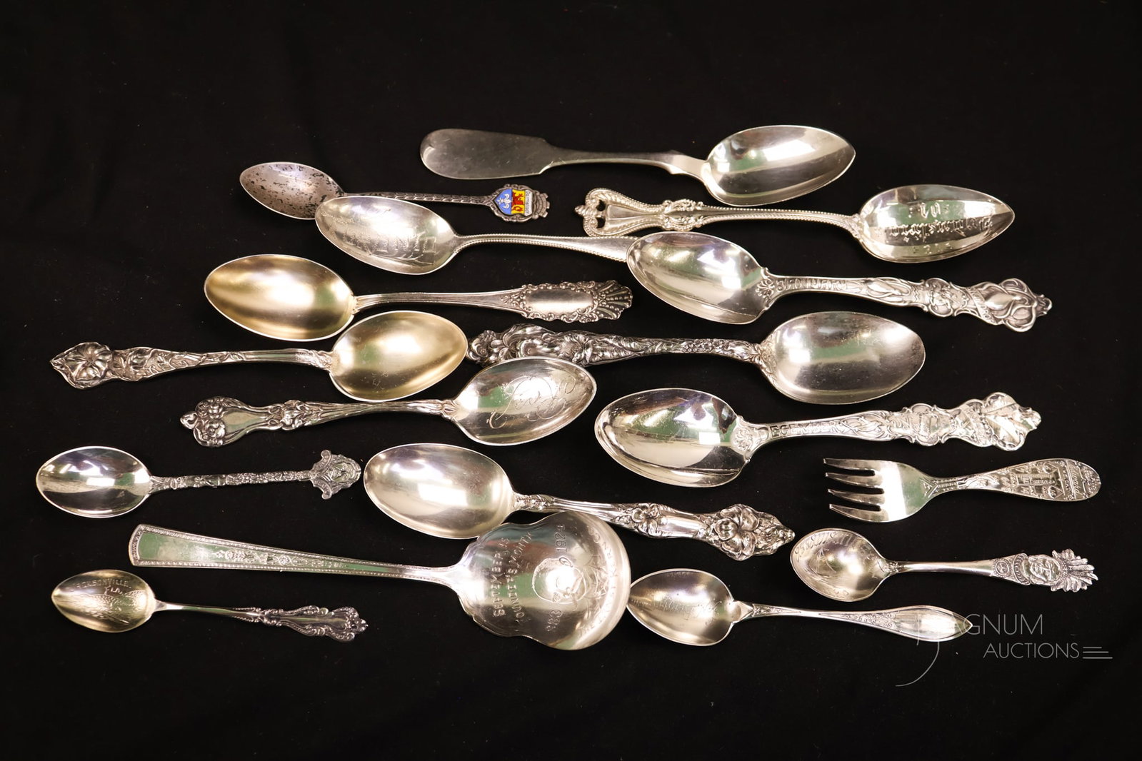 17 pc Lot Sterling Silkver Spoons 10.286 OZT (1 of 7)