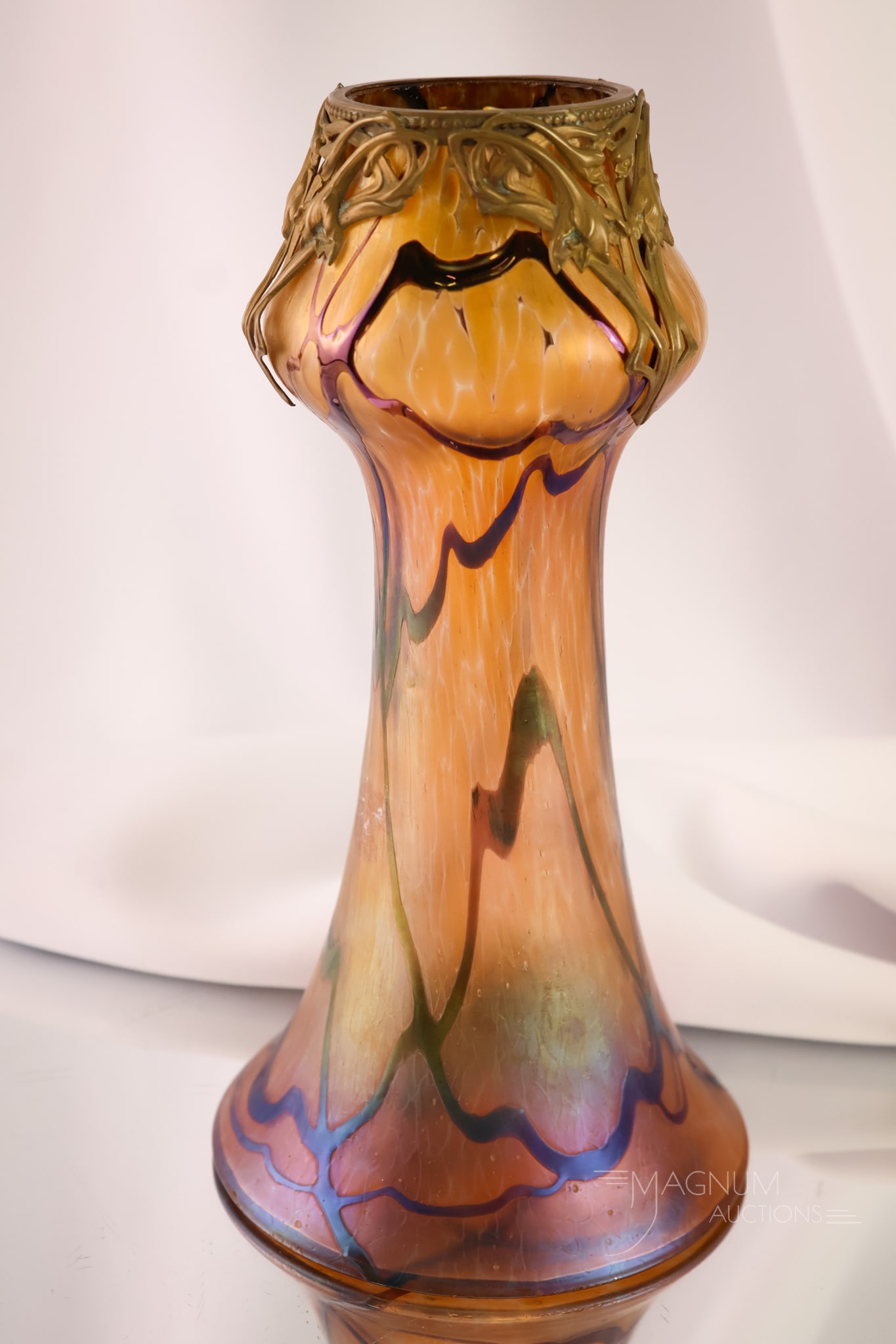 Art Nouveau Kralik Art Glass & Metal Vase (1 of 5)