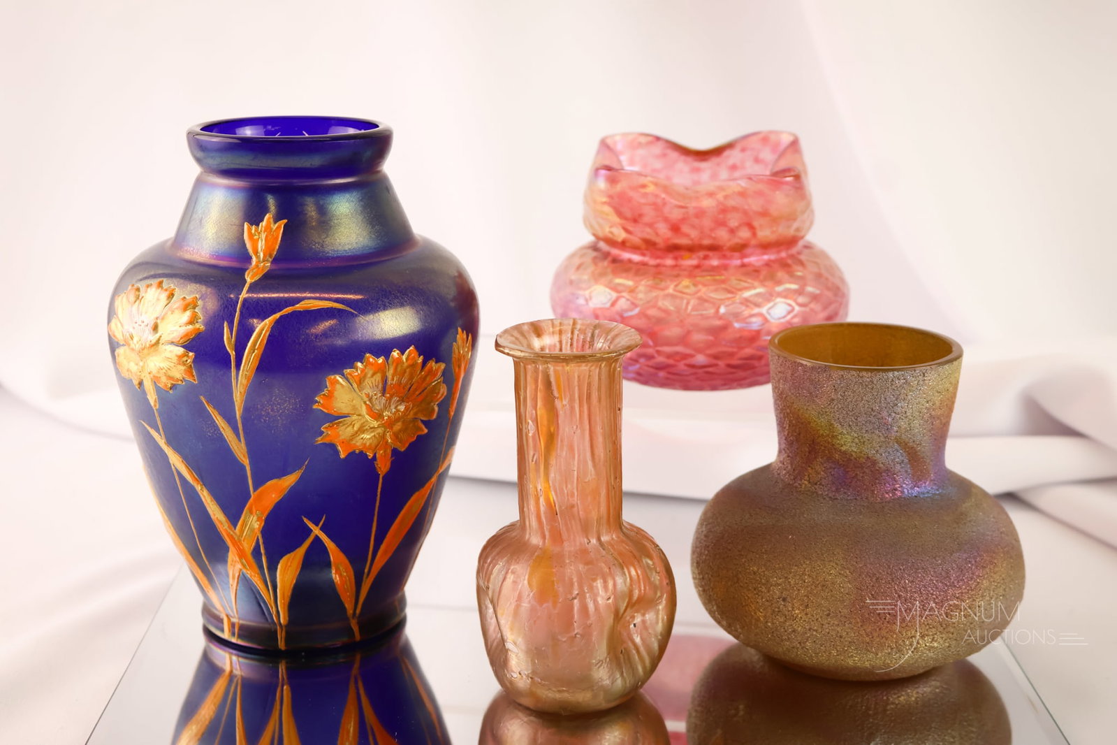 4 pc Lot Austrian Art Nouveau Art Glass Kralik & More (1 of 12)