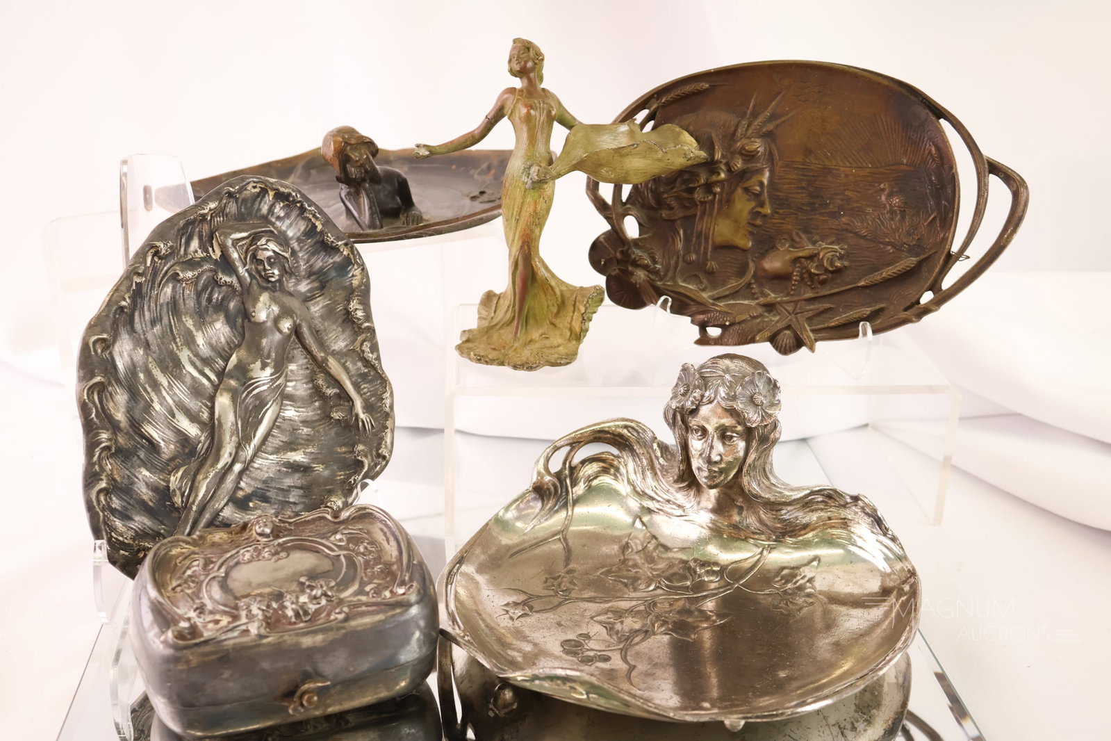 6 pc Lot Antique Art Nouveau Metal Wares (1 of 16)