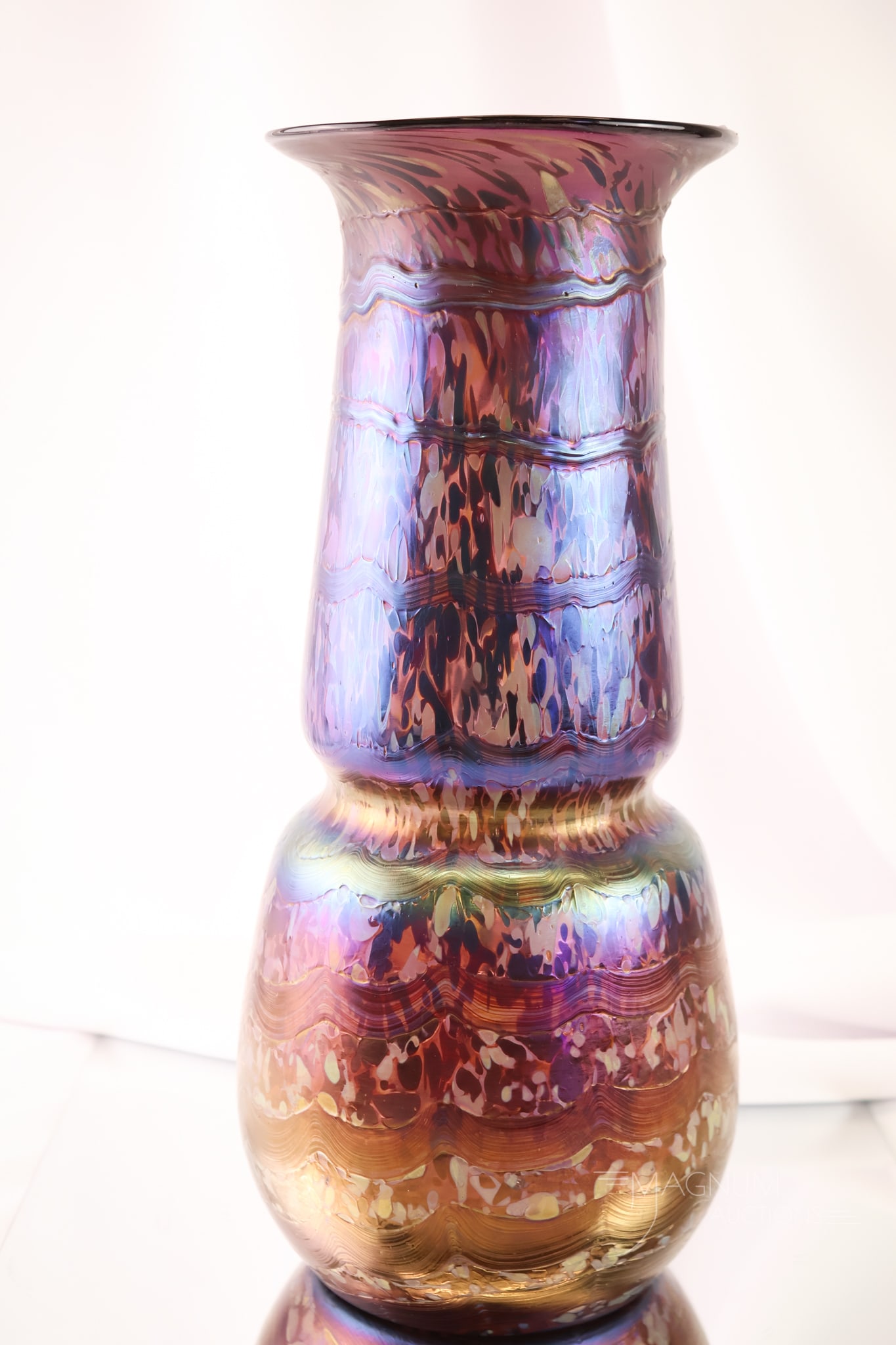 Large Austrian Rindskopf Kralik Iridescent Art Nouveau Glass Vase (1 of 7)