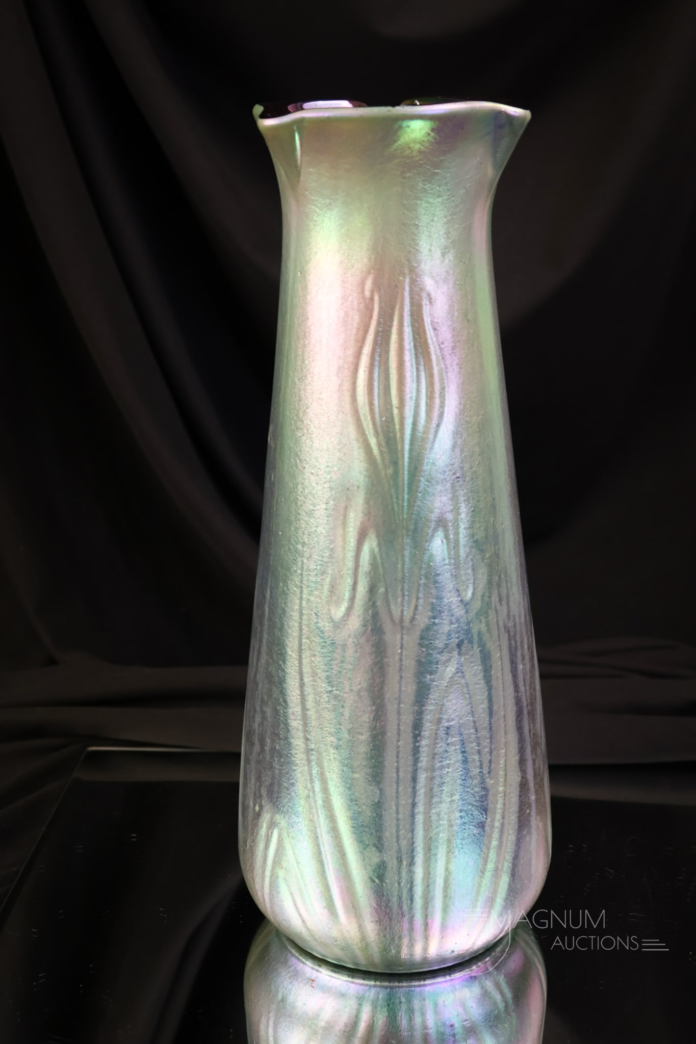 Austrian Art Nouveau Iridescent Art Glass Electric Color Vase (1 of 6)