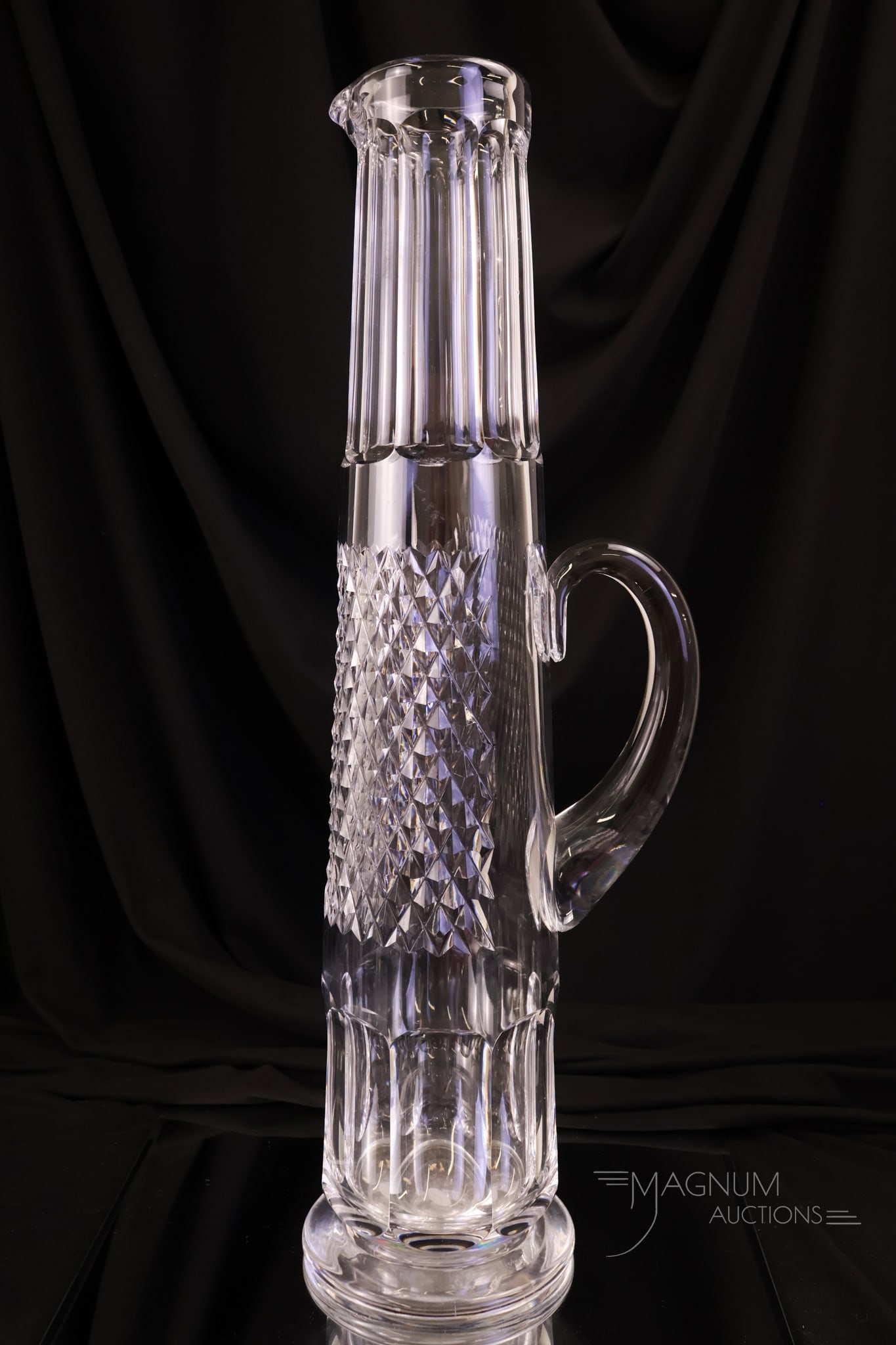 Signed 19" Val St. Lambert Cut Crystal Champagne Tankard (1 of 6)