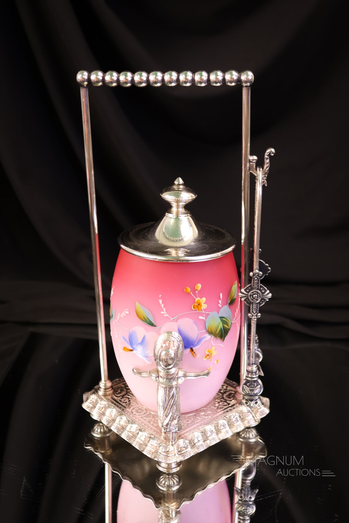 Tufts Silverplate Victorian Kate Greenaway Satin Enamelled Pickle Castor (1 of 11)