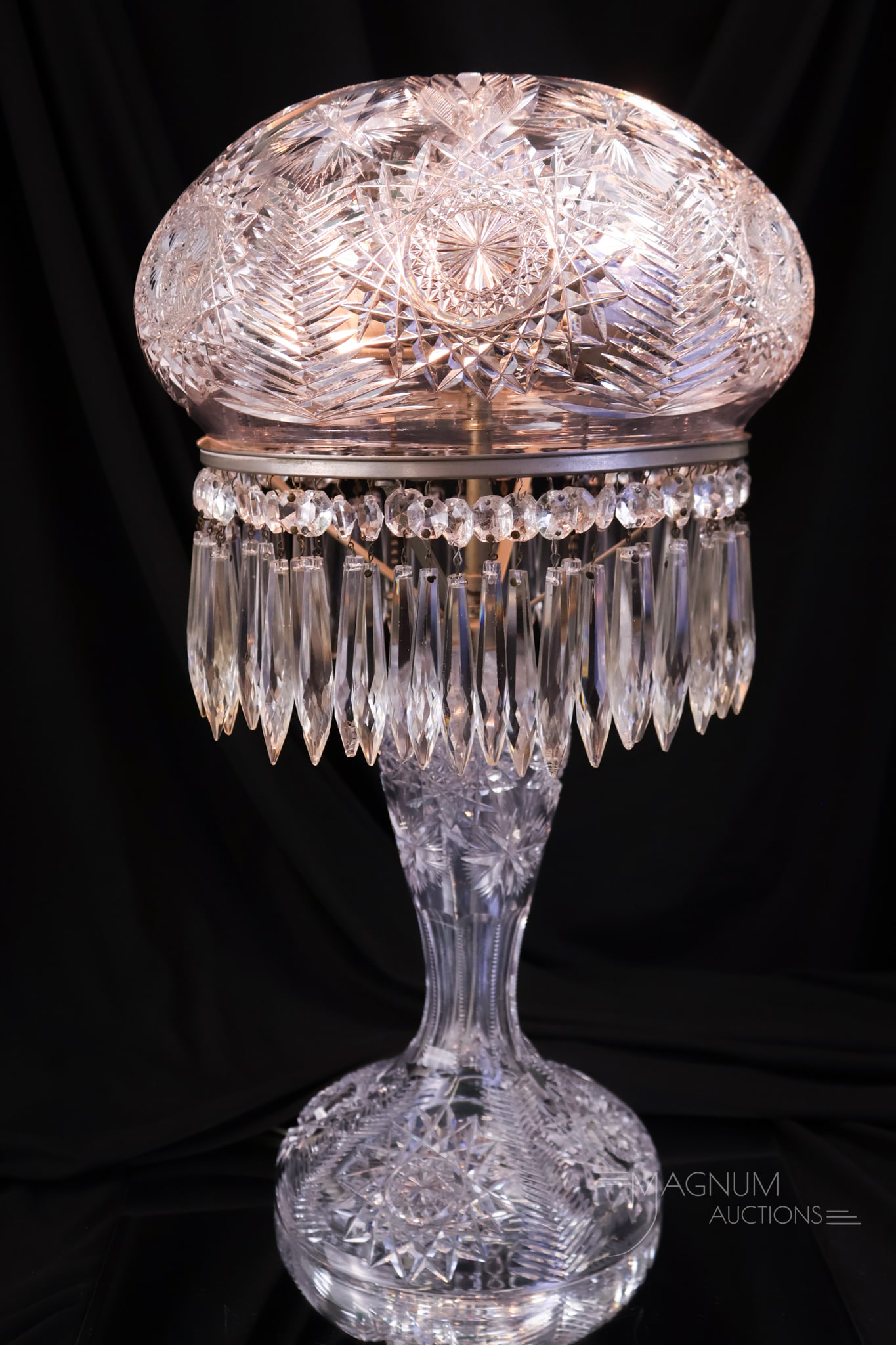 Antique American Brilliant Cut Glass Table Lamp (1 of 12)