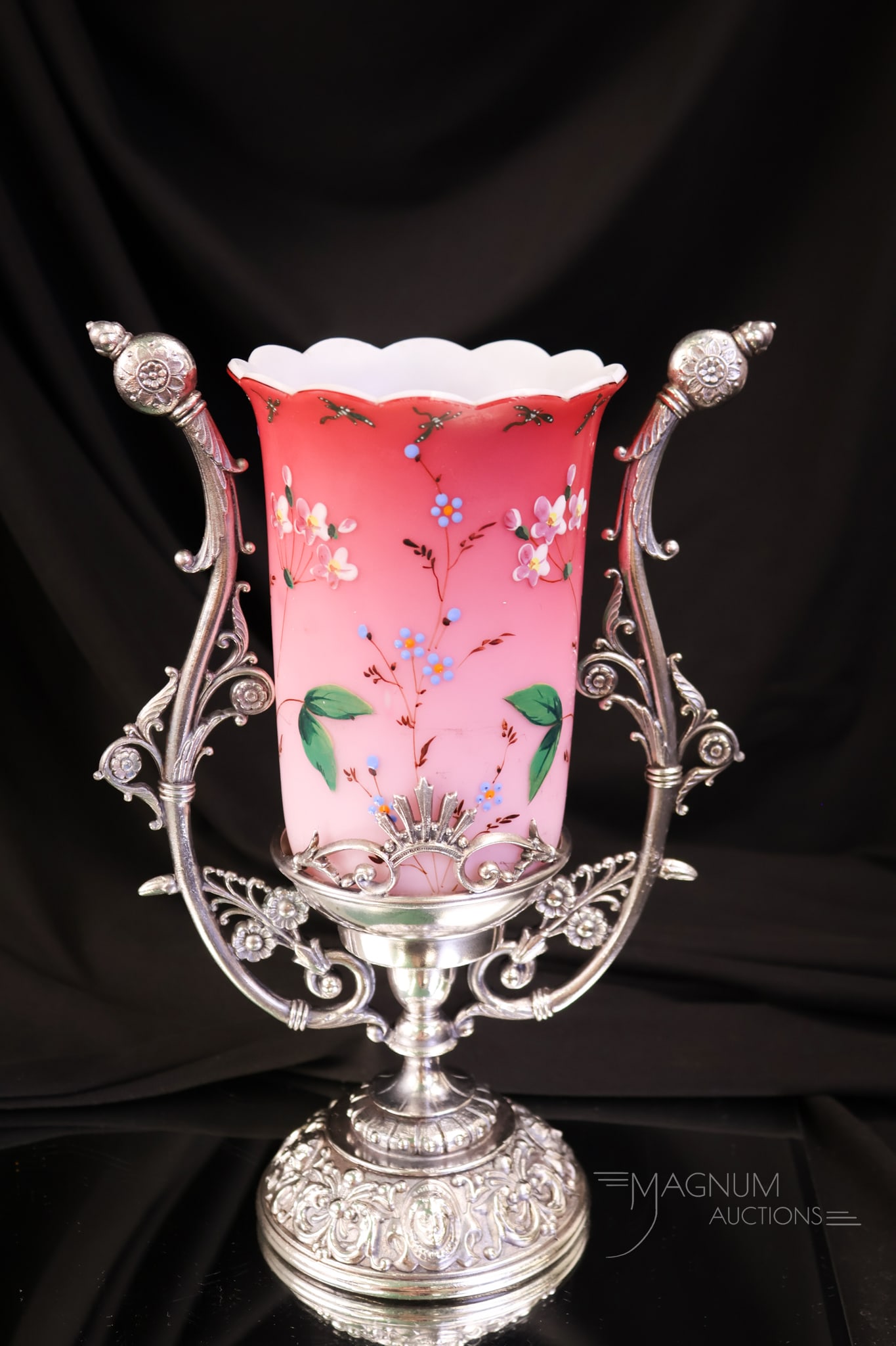 Tufts Victorian Silverplate Satin Enamelled Glass Ornate Celery Castor (1 of 8)