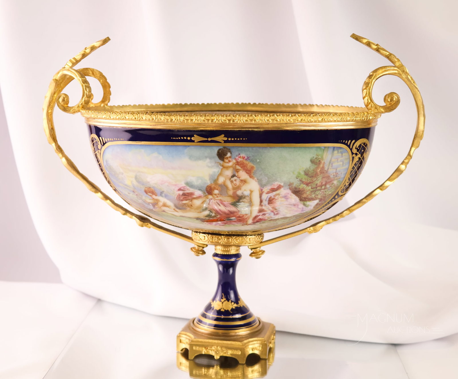 Sevres Porcelain & Gilt Bronze Pedestal Center Bowl (1 of 5)