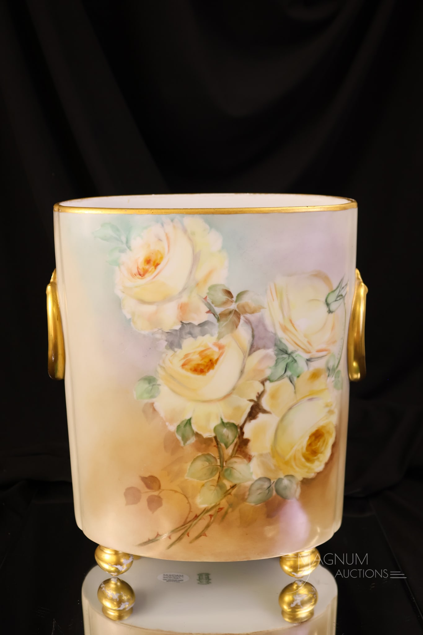 W.G. & Co. Limoges Roses Hand Painted Porcelain Cache Pot (1 of 6)