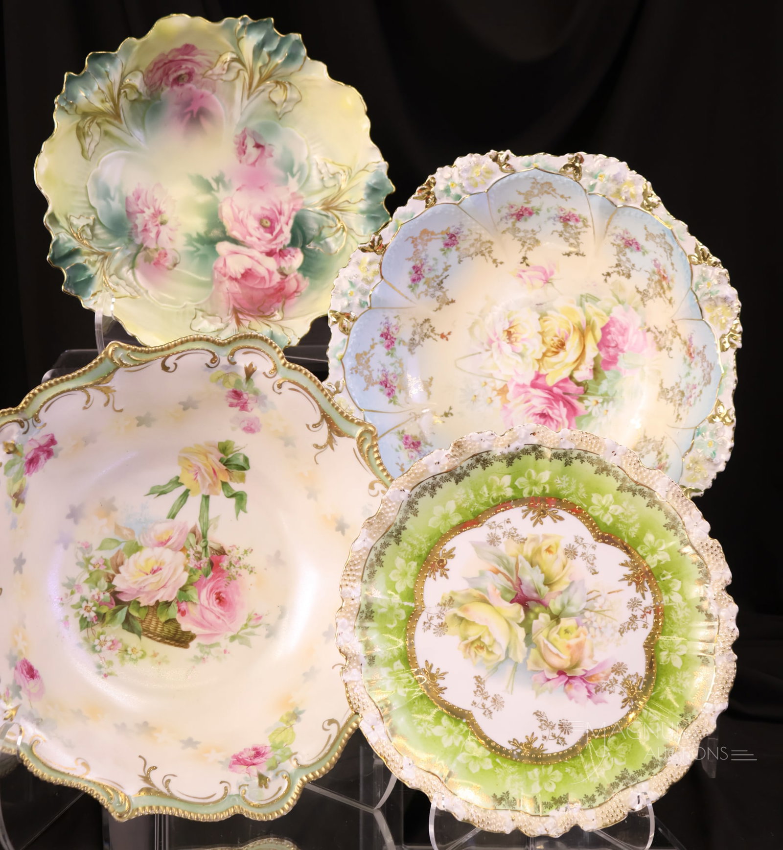 4 pc Lot R.S. Prussia Porcelain 3 Bowls & 1 Plate (1 of 6)