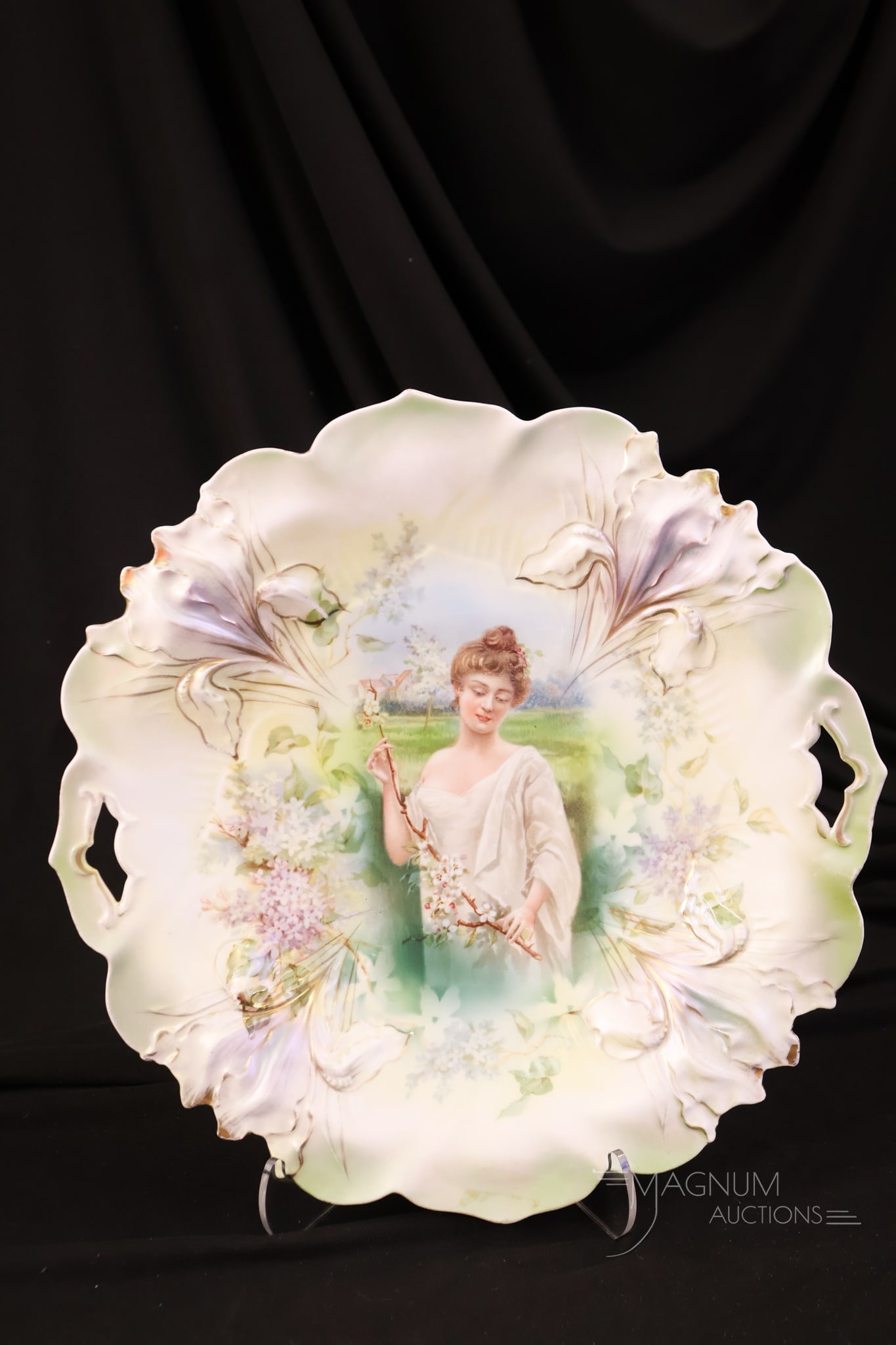 R.S. Prussia Spring Season Iris Mold Plate (1 of 4)