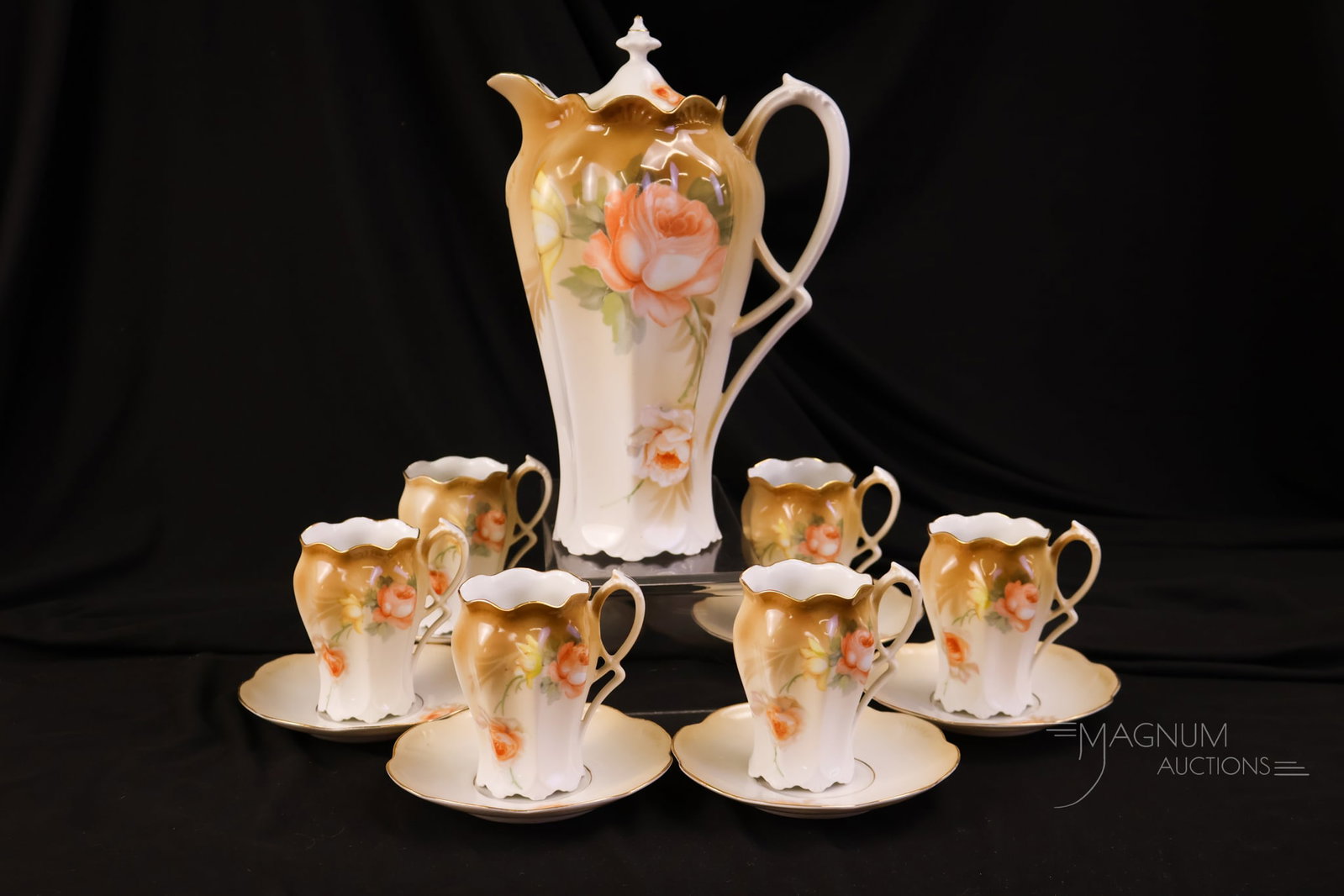 13 pc Lot R.S. Tilesia Porcelain Chocolate Set (1 of 10)