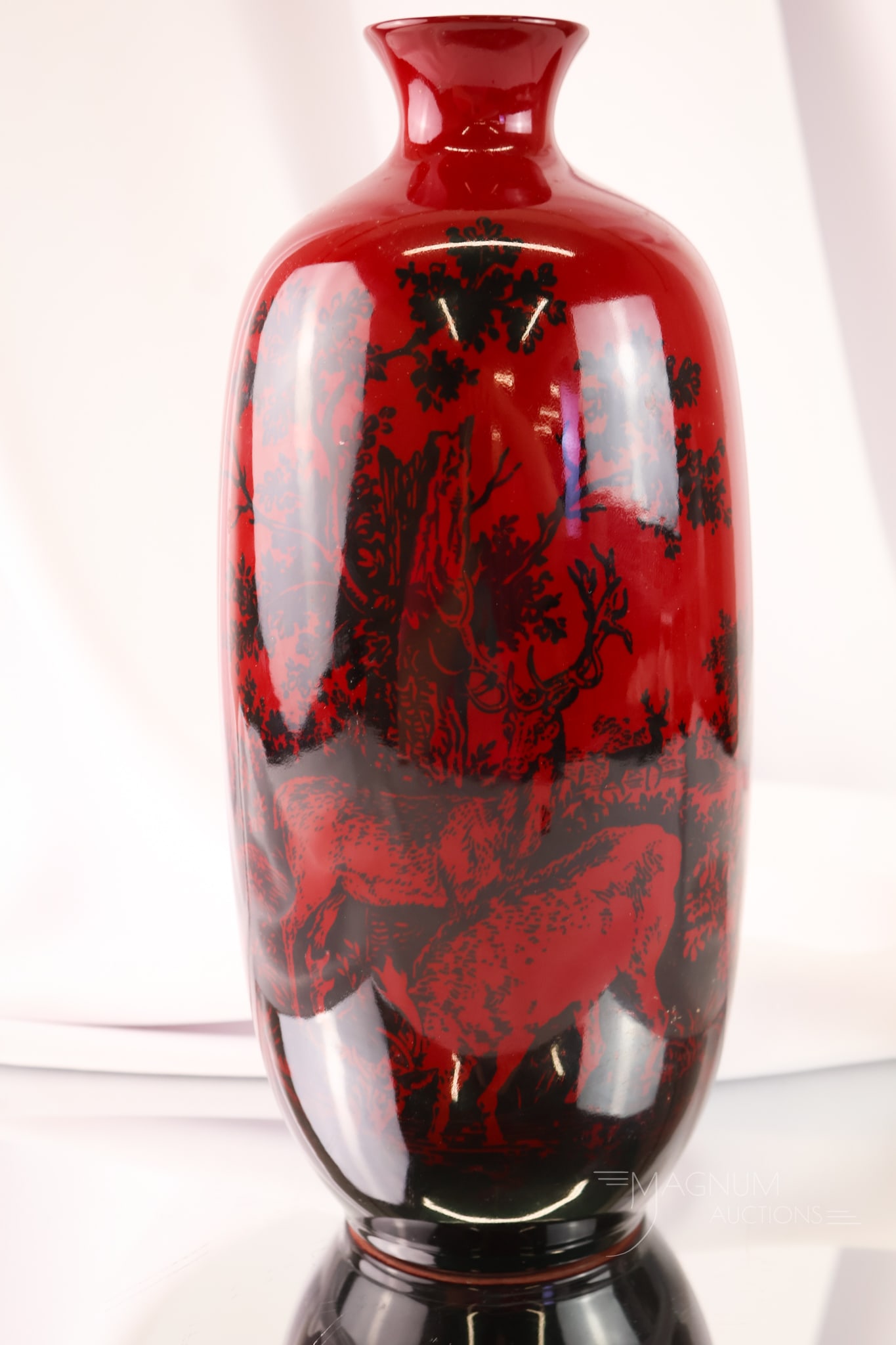 Royal Doulton Rouge Flambe Woodland Scene Vase (1 of 4)