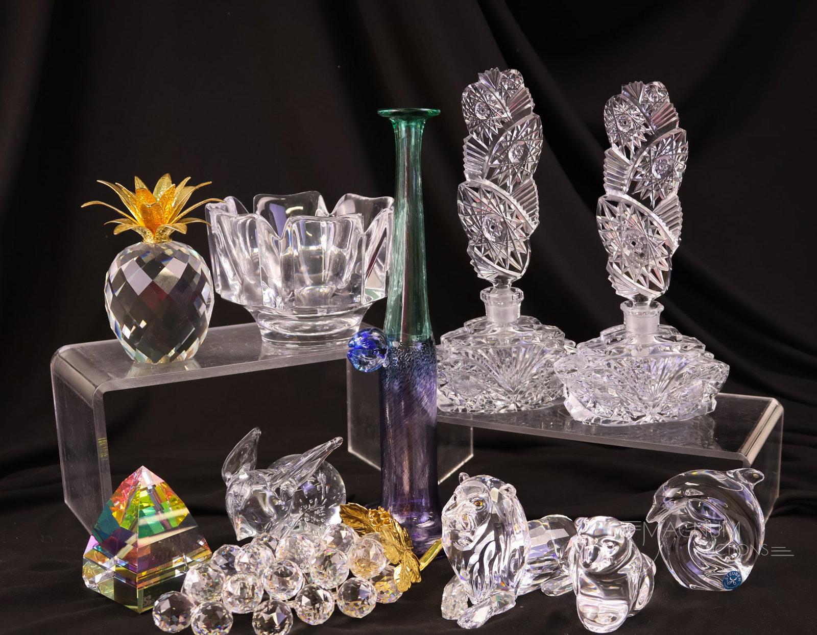 11 pc Lot Collectible Crystal Figurines Orreforts Steuben Swarovski & More (1 of 13)