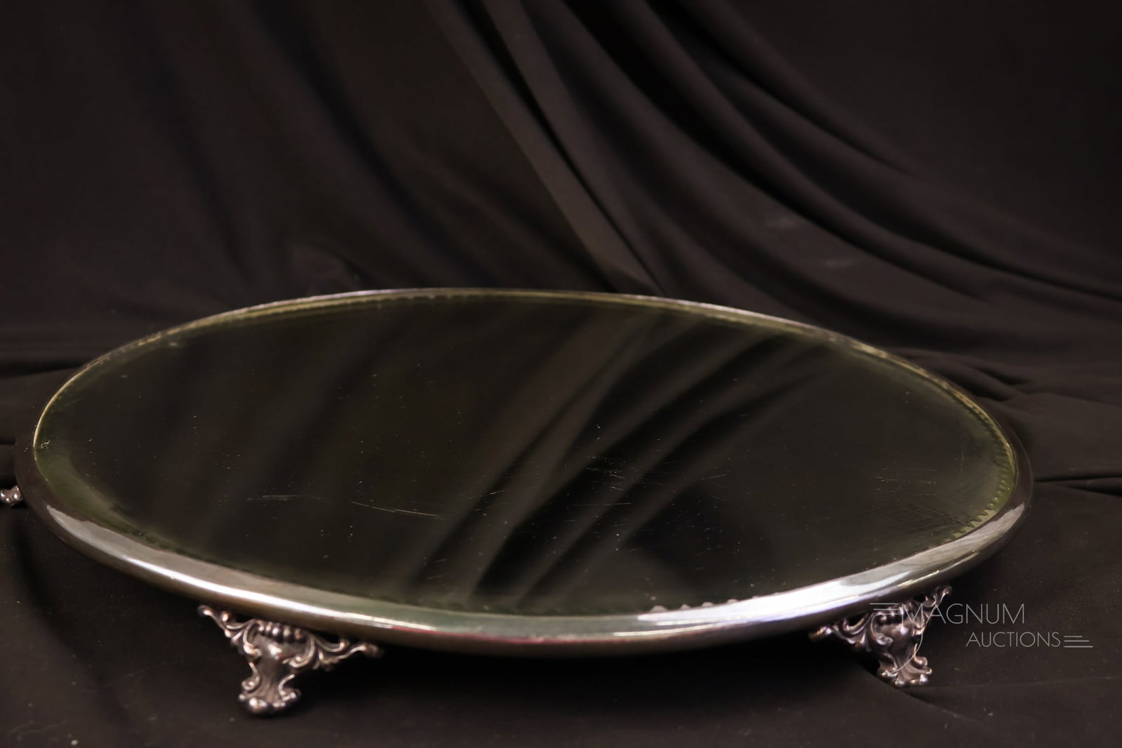 Antique 14" Dresser Centerpiece Silverplate Plateau Mirror (1 of 6)
