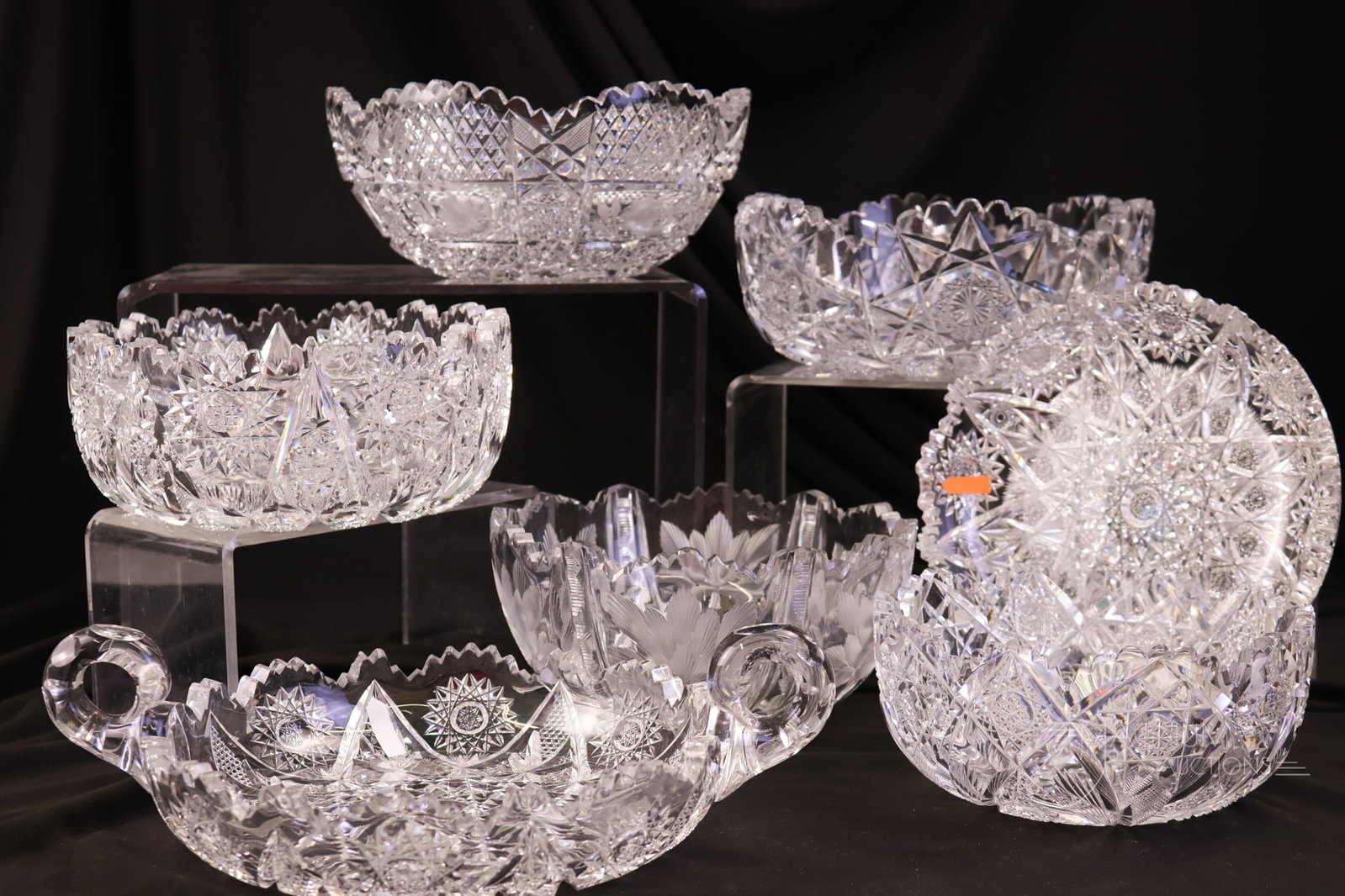 7 pc Lot American Brilliant Cut Glass Bowls (1 of 14)