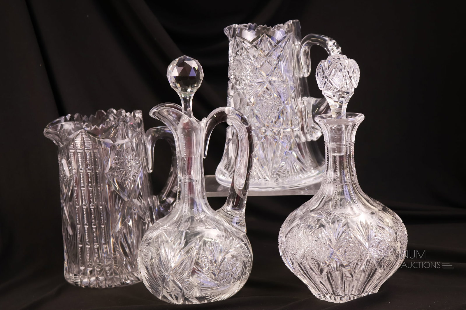 4 pc Lot American Brilliant Cut Glass Libbey & Decanters & More (1 of 10)