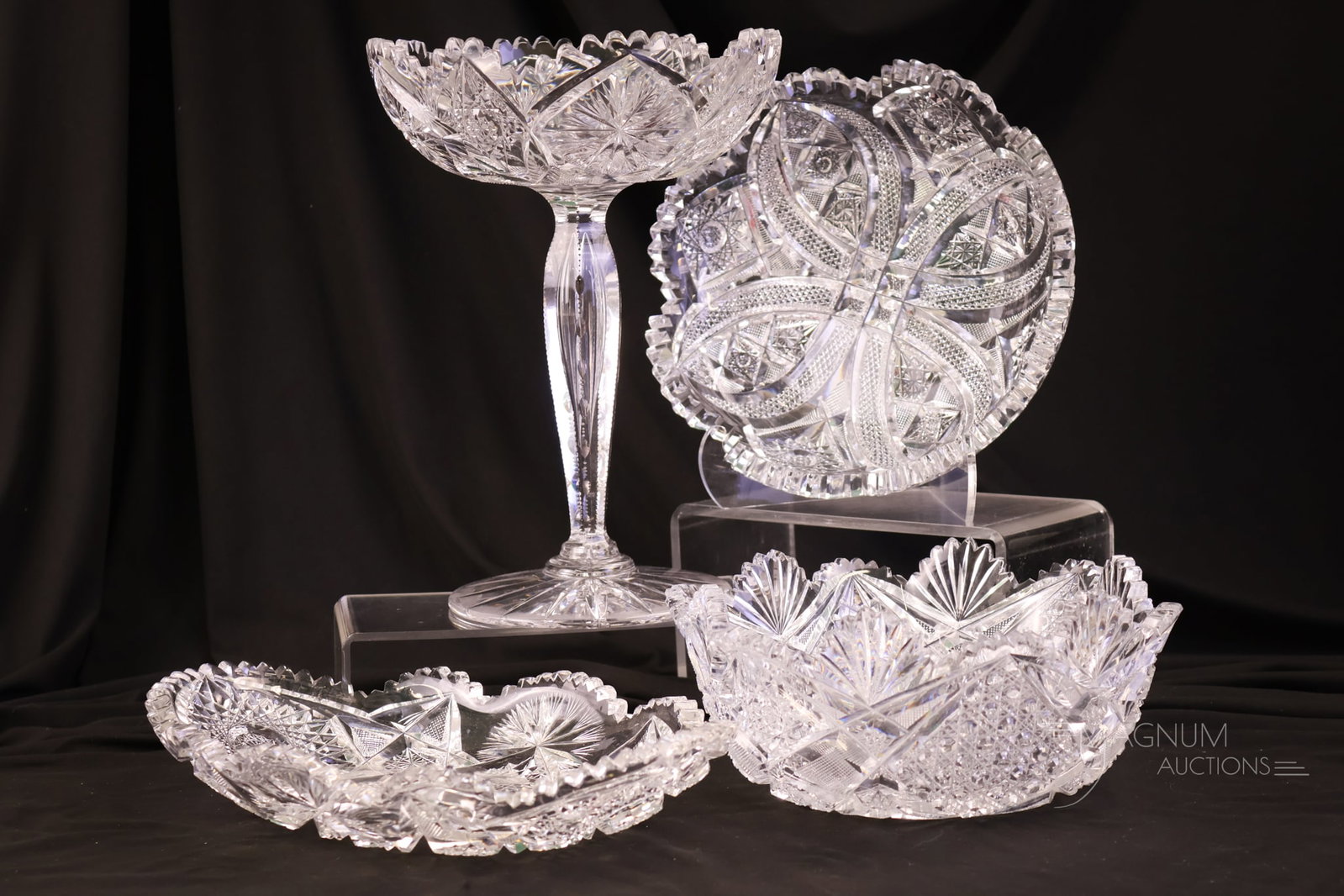 4 pc Lot American Brilliant Cut Glass (1 of 9)