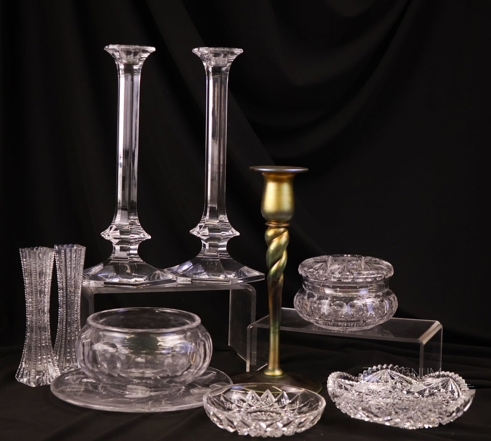 9 pc Lot Collectible Cut Glass Val St. Lambert Pairpoint American Brilliant & More (1 of 9)