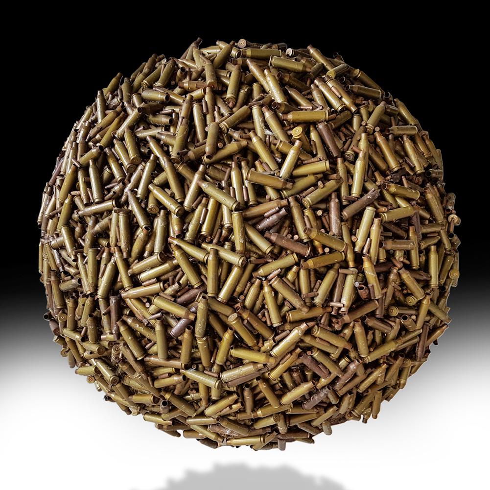 ROBERTO FABELO (Camagüey, Cuba, 1950).: ROBERTO FABELO (Camagüey, Cuba, 1950). "Petromundo", from the series "Worlds", 2005. Bullet shells. Provenance: particular collection. Acquired from Galería Habana, Cuba, in Arco 2007. Newsp