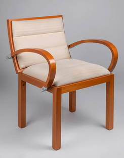 JAIME TRESSERRA CLAPÉS (Barcelona,: JAIME TRESSERRA CLAPÉS (Barcelona, 1943).Casablanca" chair.Walnut wood and ecru upholstery.With Tresserra trademark stamp.The price of "Casablanca" chair in Tresserra Collection is € 5115 plus VAT.