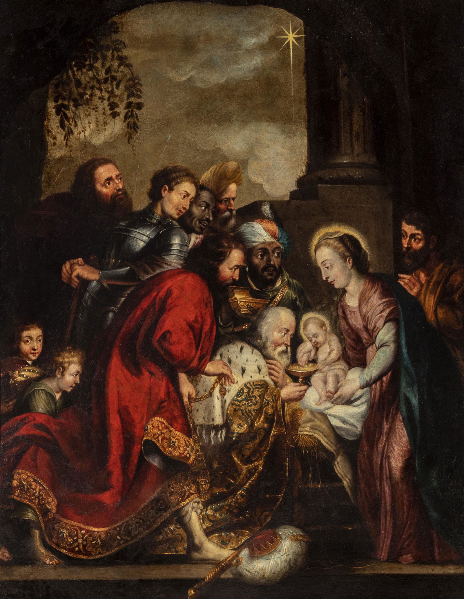 Flemish school, XVII century. "The Adoration of the (1 of 6)