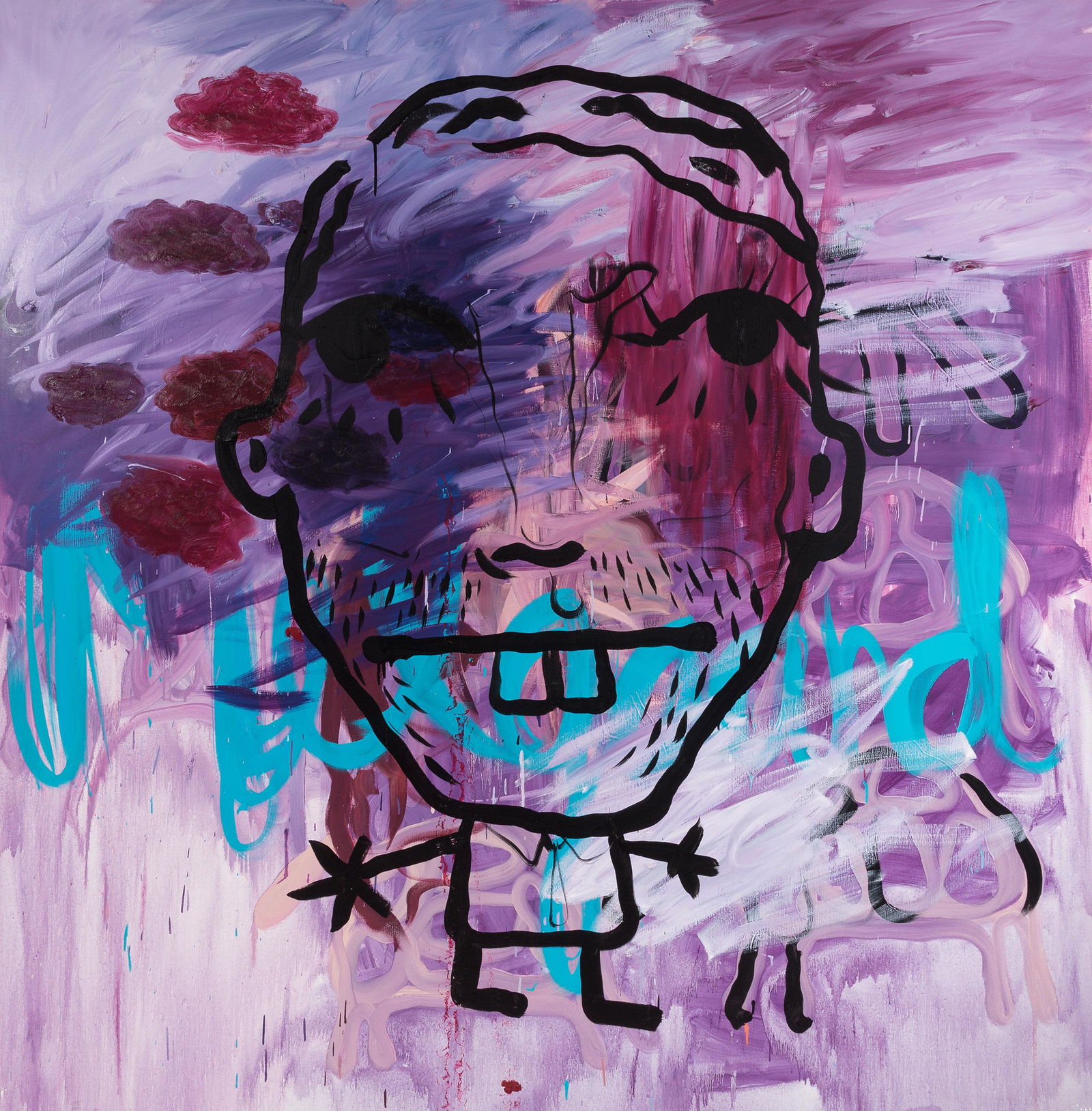BJARNE MELGAARD (Australia, 1967). Untitled. Oil on: BJARNE MELGAARD (Australia, 1967).Untitled.Oil on canvas.Attached author's certificate.Measurements: 200 x 200 cm.Bjarne Melgaard grew up in Norway and studied at the Academy of Arts in Warsaw (1989-1