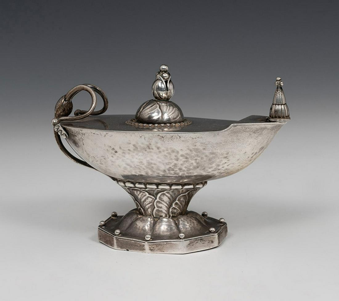 GEORG ARTHUR JENSEN (Denmark, 1866 - 1935). Oil lamp (1 of 6)