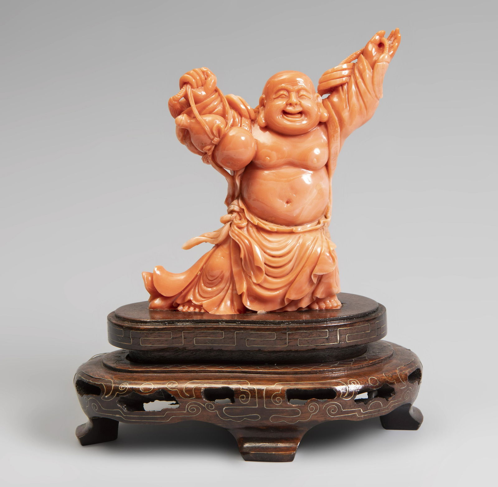 Smiling Buddha. China, 20th century. Coral. Carved (1 of 4)
