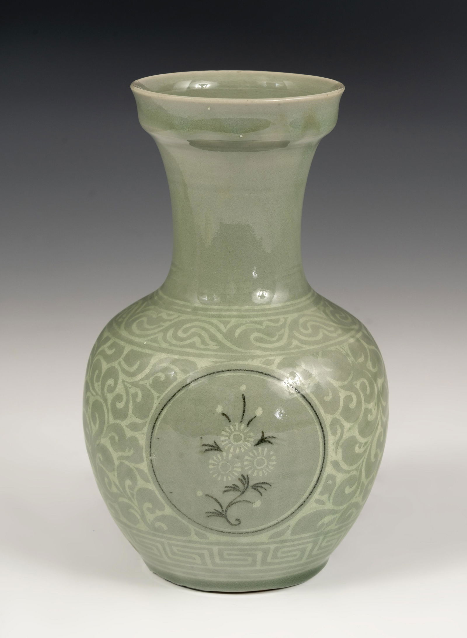 Celadon vase. China, late 19th-early 20th century. (1 of 3)