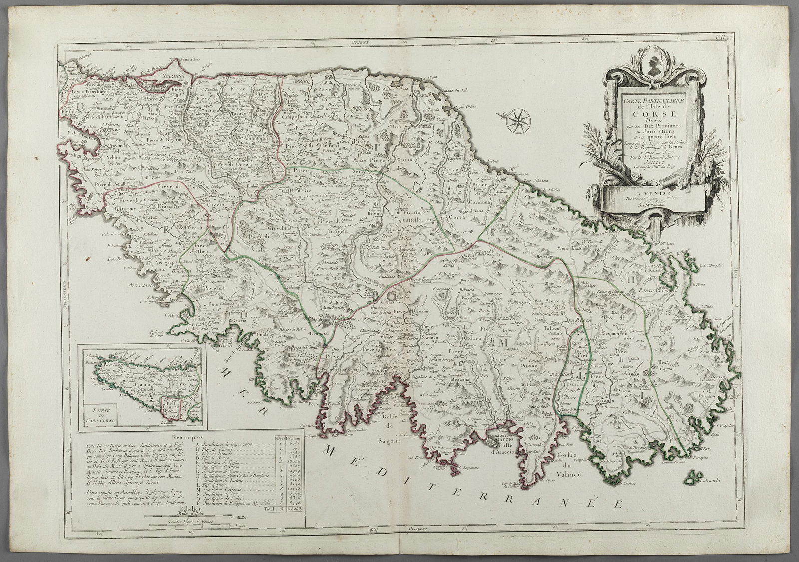 "PARTICULAR MAP OF THE ISLAND OF CORCEGA, from the (1 of 4)