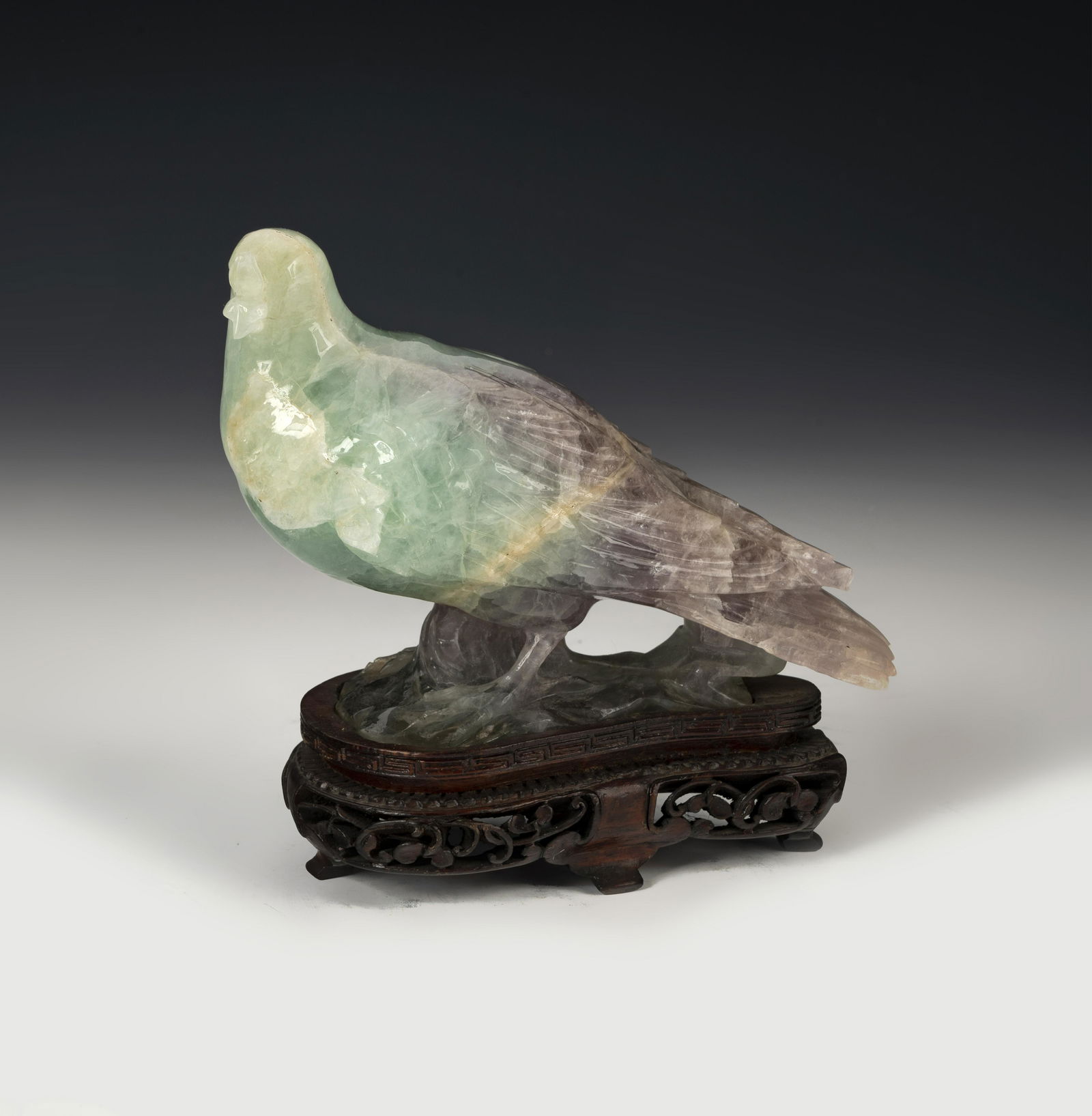 Pair of pigeons. China, 20th century.  Jade carved by (1 of 7)