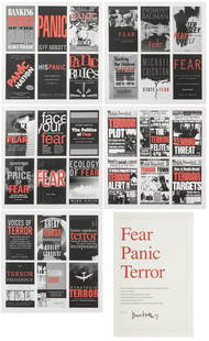 ANTONI MUNTADAS (Barcelona, 1942). "Fear, panic,: ANTONI MUNTADAS (Barcelona, 1942)."Fear, panic, terror" 2010.5 digital prints on Hahnemühle paper, AP 1/4 copies.Hand signed, numbered and certified by the artist.Measurements: 60 x 60 cm; 65,5 x 6