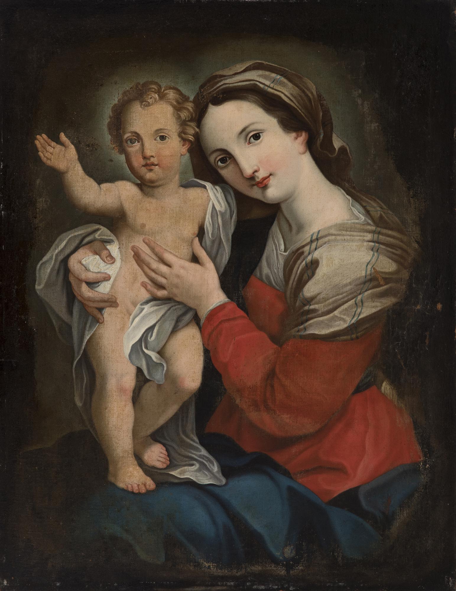 Italian school; circa 1700.  "Madonna with Bambino". (1 of 7)