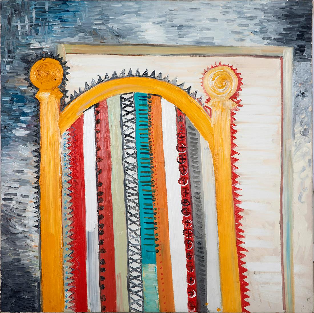 ABRAHAM LACALLE (AlmerÃ­a, 1962). "Rejado", 1995. Oil: ABRAHAM LACALLE (AlmerÃ­a, 1962). "Rejado", 1995. Oil on canvas. With label of the FÃºcares Gallery on the back. Size: 100 x 70 cm. Abraham Lacalle is one of the most internationally renowned Span