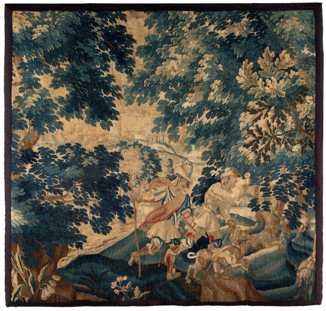 "Verdure" tapestry, possibly Gobelins. France, 17th century. Wool. Hand-woven. (1 of 6)
