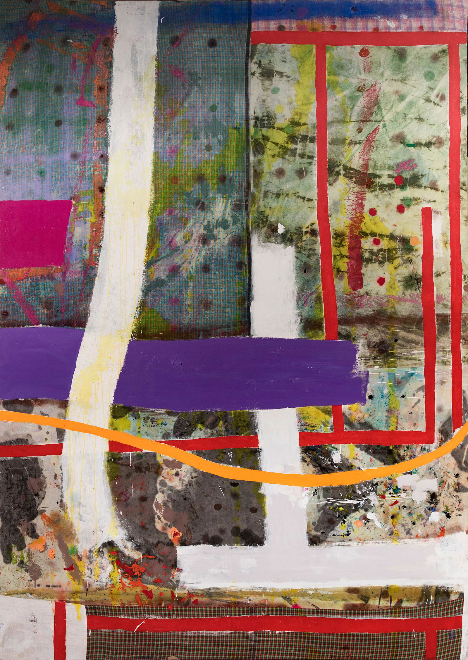 MIGUEL ÃNGEL CAMPANO (Madrid, 1948 - 2018). â€œAnimante rojoâ€, 2002. Oil and acrylic on linen and: MIGUEL ÃNGEL CAMPANO (Madrid, 1948 - 2018). â€œAnimante rojo”, 2002. Oil and acrylic on linen and textile. Work exhibited in: Juana de Aizpuru, â€œMiguel Ãngel Campano”. Painting