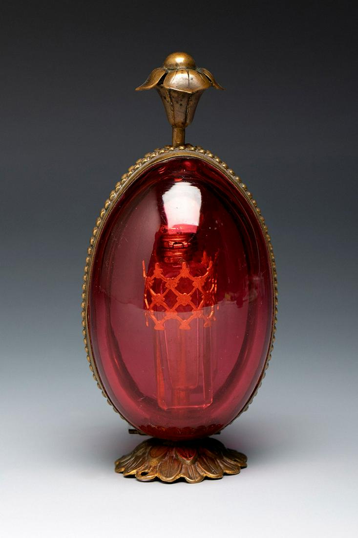 Art Nouveau perfume box. France ca.1910. Translucent glass and gilt metal. Provenance: Private (1 of 5)