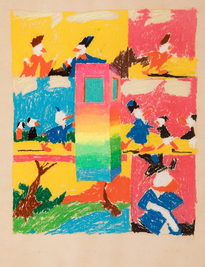 GARY LANG (United States, 1960). "New York city", 1976. Wax on paper. Signed, dated and titled in: GARY LANG (United States, 1960). "New York city", 1976. Wax on paper. Signed, dated and titled in the lower area. Size: 98.5 x 65.5 cm; 103.5 x 68 cm (frame). Gary Lang is best known for his iconic pa