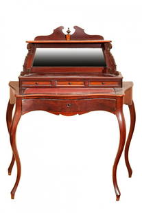 Fernandino style desk table. Walnut wood.: Fernandino style writing table. Walnut wood. Measurements: 79 x 44 x 96 cm. Fernandino style writing table with a walnut wood structure. It is a small table with a big drawer at the front. In the