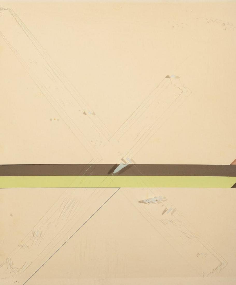 MIGUEL ÃNGEL CAMPANO (Madrid, 1948 - 2018). "Composition", 1973. Acrylic on cardboard adhered to: MIGUEL ÃNGEL CAMPANO (Madrid, 1948 - 2018). "Composition", 1973. Acrylic on cardboard adhered to board. Signed and dated on the back. Size: 63 x 73 cm; 87 x 76 cm (frame). Miguel Ãngel Campano is on