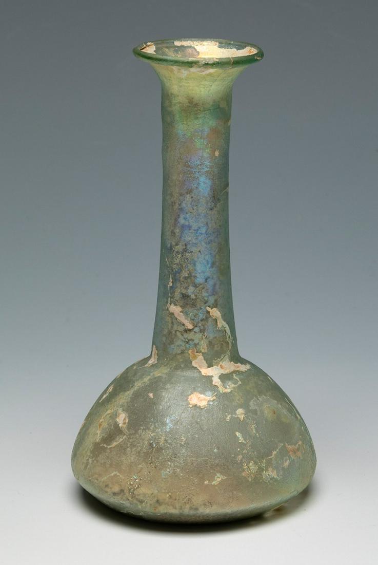 Ointmentary. Rome, 2nd-1st century BC. Transparent blown glass. In very good condition. Attached: Ointmentary. Rome, 2nd-1st century BC. Transparent blown glass. In very good condition. Attached is a report issued by Ricardo Batista Noguera, former director of the Archaeological Museum of Barcelon